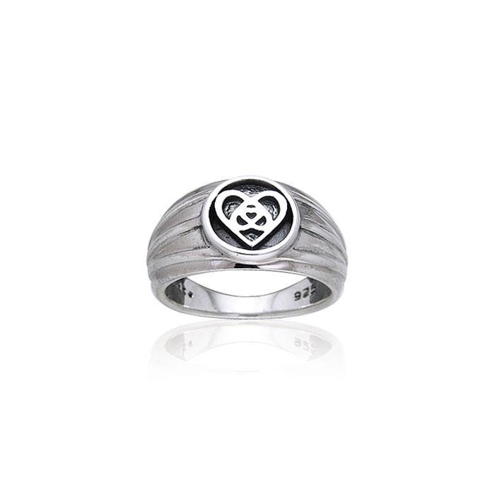 Silver Celtic Knotwork Heart Ring TRI126 - Jewelry