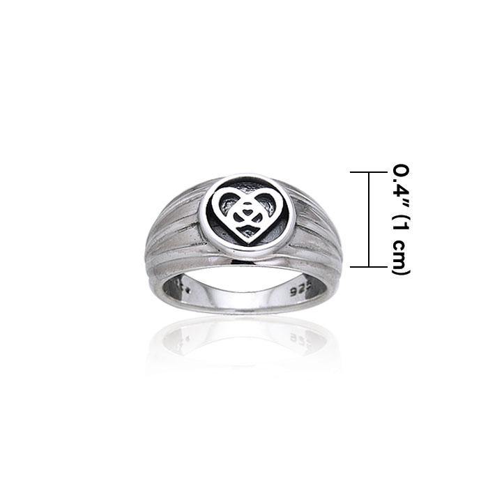 Silver Celtic Knotwork Heart Ring TRI126 - Jewelry