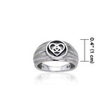 Silver Celtic Knotwork Heart Ring TRI126 - Jewelry