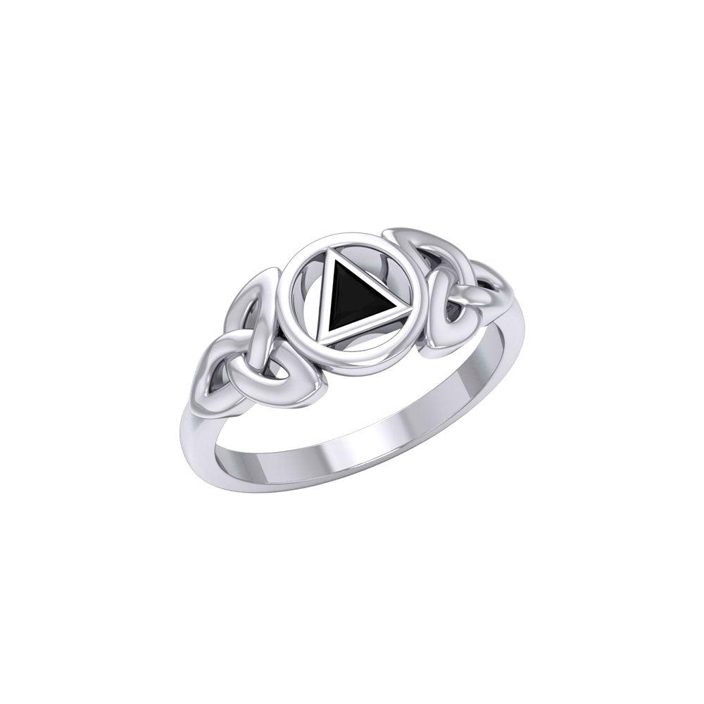 AA Recovery Silver Ring with Inlay Stone TRI1271 - Jewelry