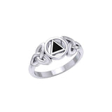 AA Recovery Sterling Silver Ring with Inlay Stone TRI1271