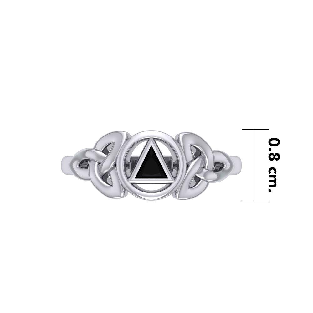 AA Recovery Silver Ring with Inlay Stone TRI1271 - Jewelry