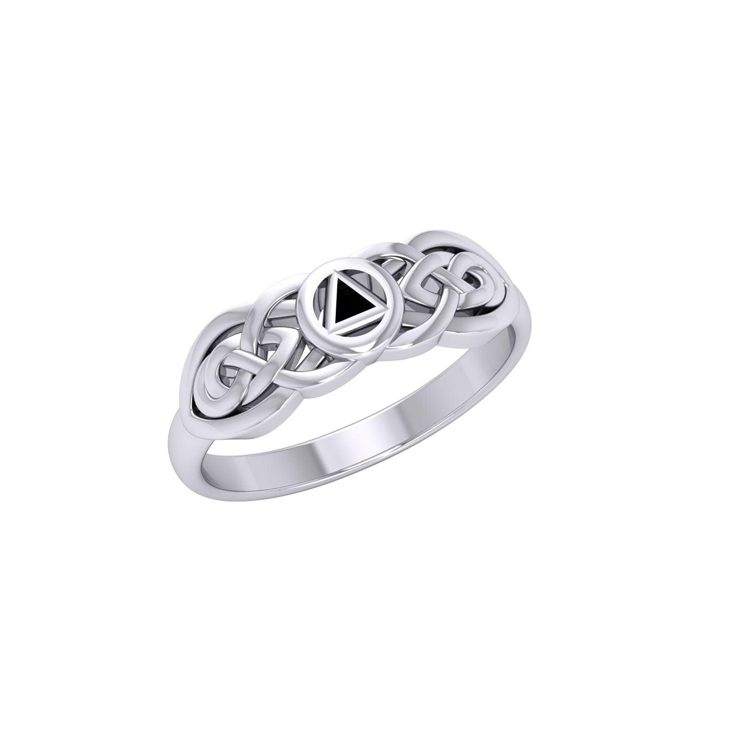Celtic AA Recovery Inlaid Ring TRI1272 - Jewelry
