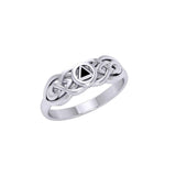 Celtic AA Recovery Sterling Silver Inlaid Ring TRI1272
