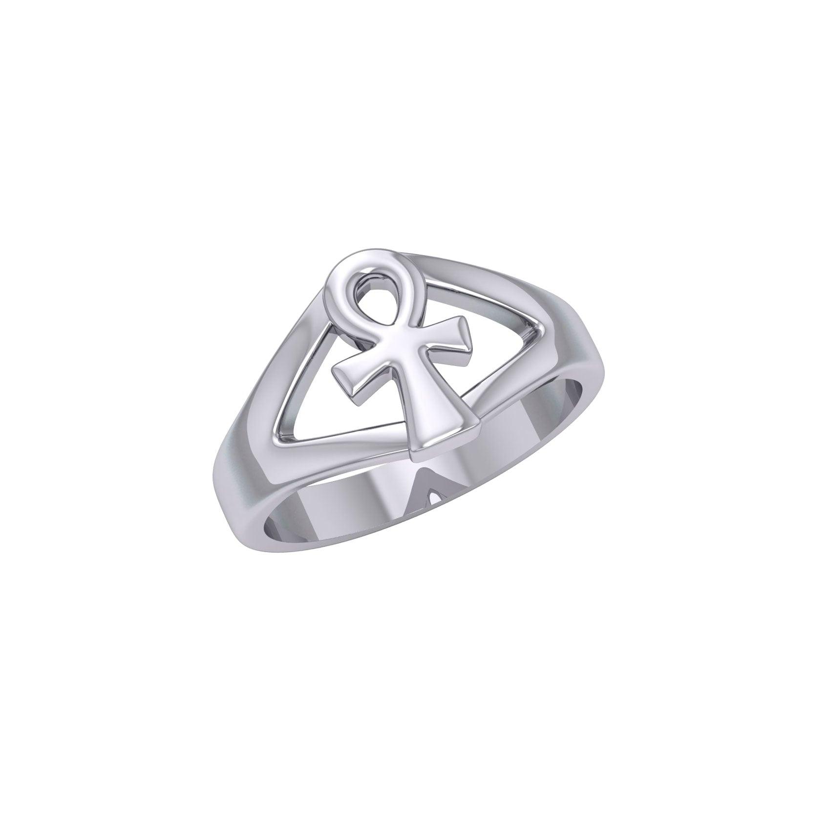 Ankh Cross Silver Ring TRI1294 - Jewelry