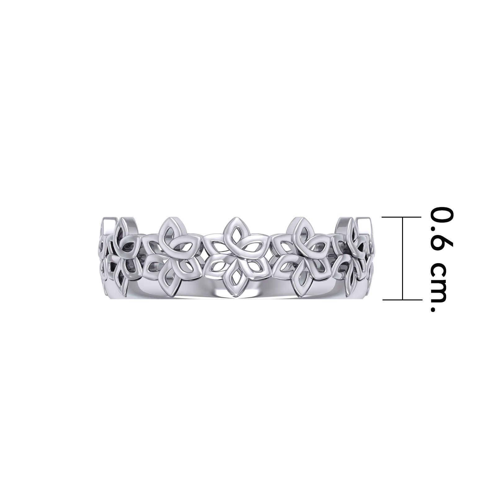 Celtic Floral Silver Band Ring TRI1339 - Jewelry