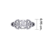Triskelion Spiral with Trinity Knot Silver Ring TRI1343 - Jewelry