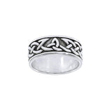 Honoring the eternal symbolism Celtic Knotwork ~ Sterling Silver Band Ring TRI1358 - Jewelry