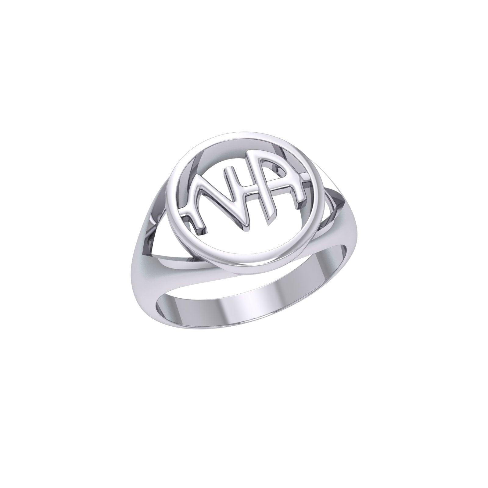 NA Narcotics Anonymous Silver Recovery Ring TRI1386 - Jewelry