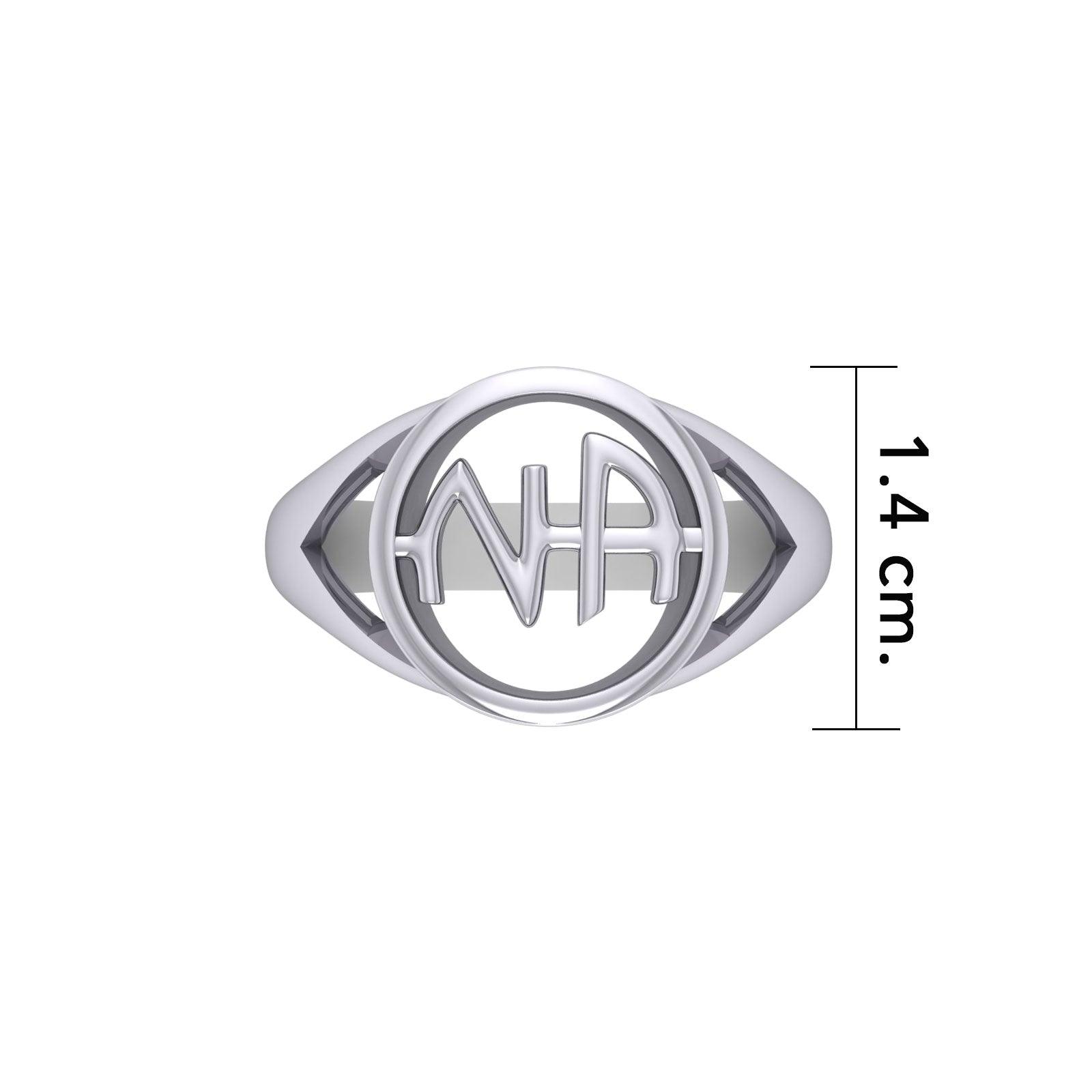 NA Narcotics Anonymous Silver Recovery Ring TRI1386 - Jewelry