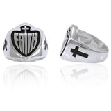 Faith Shield Cross Silver Ring TRI1483 - Jewelry
