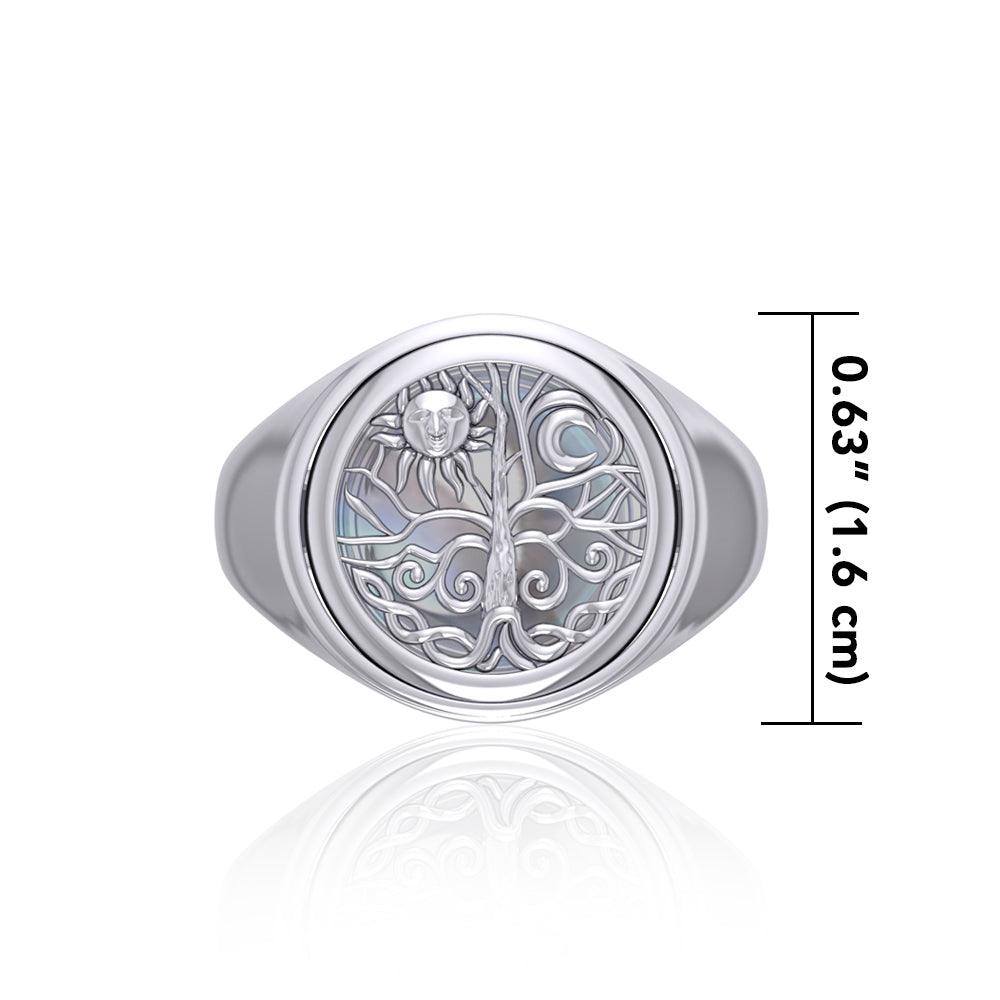 Reversible Earth Cycle Silver Flip Ring TRI153 - Jewelry
