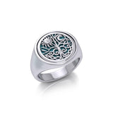 Reversible Earth Cycle Silver Flip Ring TRI153 - Jewelry