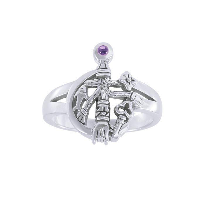 Gemstone Cimaruta Witch Ring TRI1580 - Jewelry