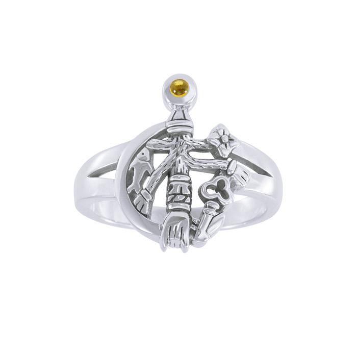 Gemstone Cimaruta Witch Ring TRI1580 - Jewelry