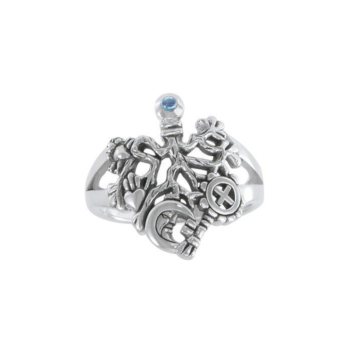 Gemstone Cimaruta Witch Ring TRI1581 - Jewelry