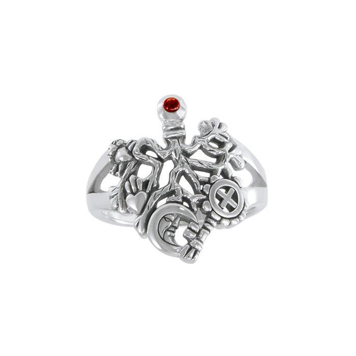 Gemstone Cimaruta Witch Ring TRI1581 - Jewelry