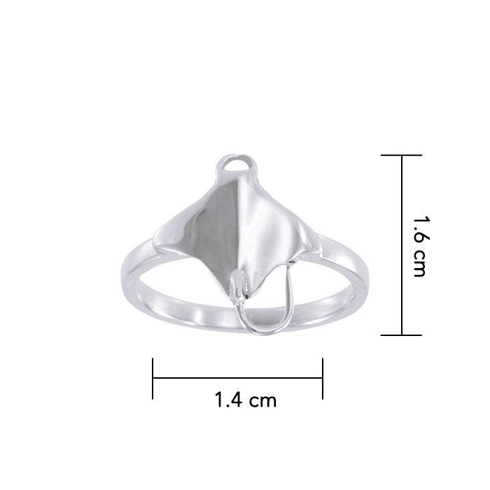 Manta Ray Sterling Silver Ring TRI1626-DD - Jewelry