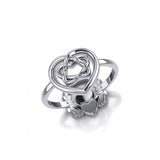 Claddagh and Celtic Heart Sterling Silver 2 in 1 Ring TRI1682