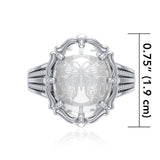 Butterfly Sterling Silver Ring with Natural Clear Quartz TRI1726 - Jewelry