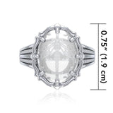 Dragonfly Sterling Silver Ring with Natural Clear Quartz TRI1731 - Jewelry