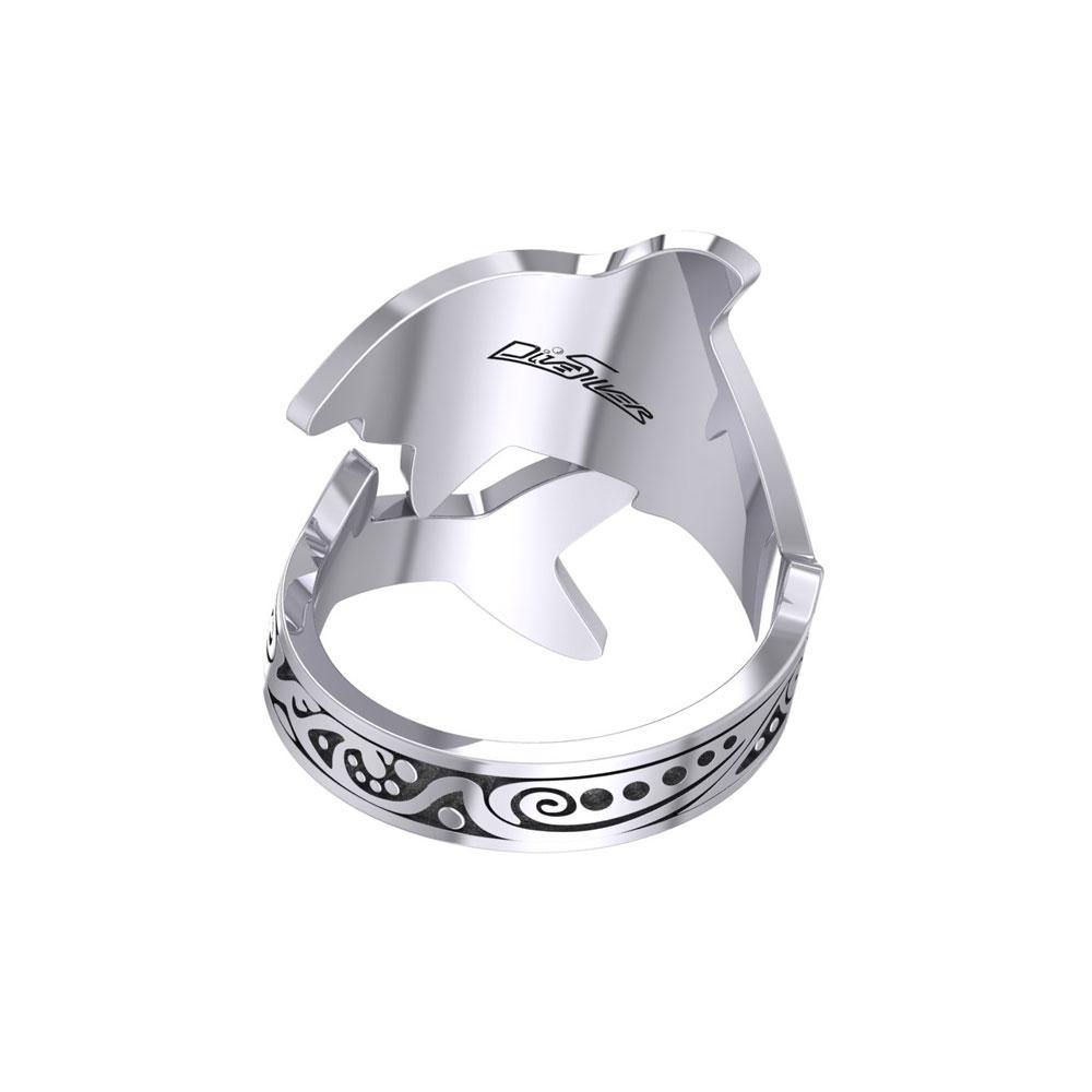 Aboriginal Shark Silver Spoon Ring TRI1736 - Jewelry