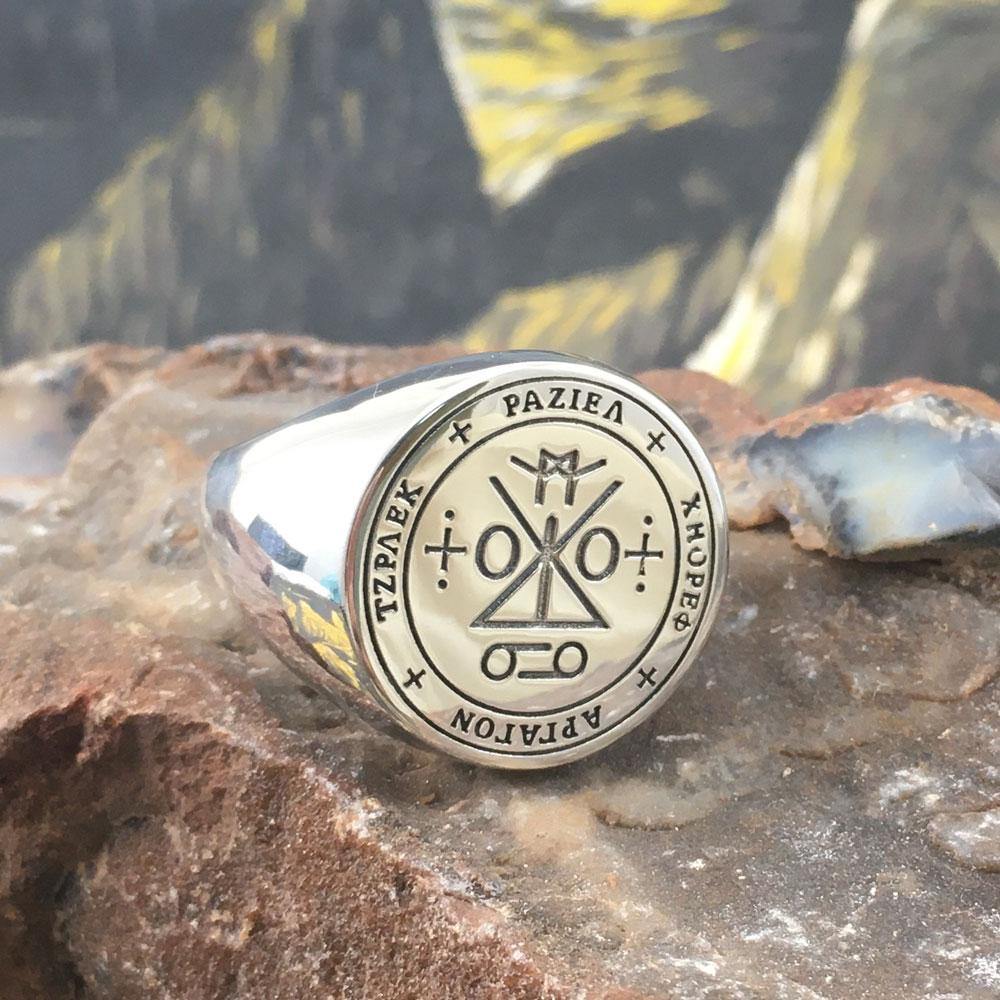 Sigil of the Archangel Raziel Silver Ring TRI1762 - Jewelry