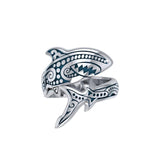 Silver Aboriginal Blue Shark Spoon Ring TRI1769 - Jewelry