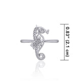 A touch of whimsical sea vibe Silver Seahorse Filigree Ring TRI1794 - Jewelry