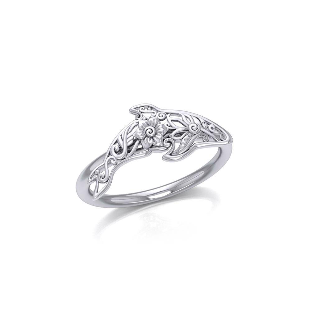 A gift of solitude Silver Orca Whale Filigree Ring TRI1797 - Jewelry