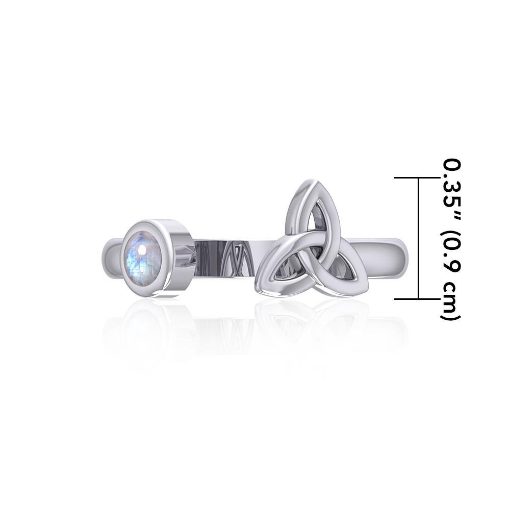 Small Silver Trinity Knot Ring with Gemstone TRI1799 - Jewelry