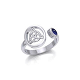 Small Silver Triquetra Ring with Gemstone TRI1800 - Jewelry