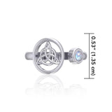 Small Silver Triquetra Ring with Gemstone TRI1800 - Jewelry