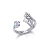 Small Sterling Silver Goddess Ring with Gemstone TRI1801