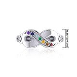 Silver Infinity Ring with Chakra Gemstones TRI1862 - Jewelry