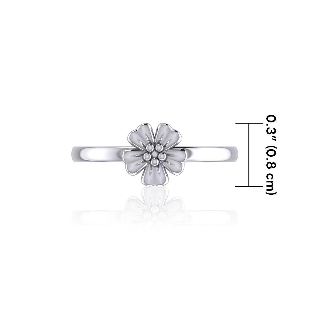 Small Flower Silver Ring TRI1869 - Jewelry