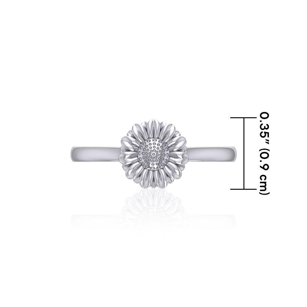 Small Daisy Flower Silver Ring TRI1870 - Jewelry