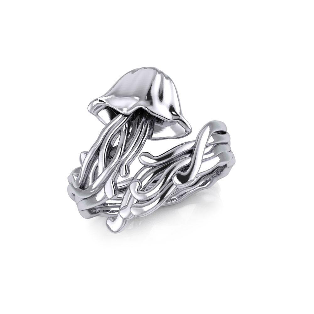 Jellyfish Silver Wrap Ring TRI1896 - Jewelry