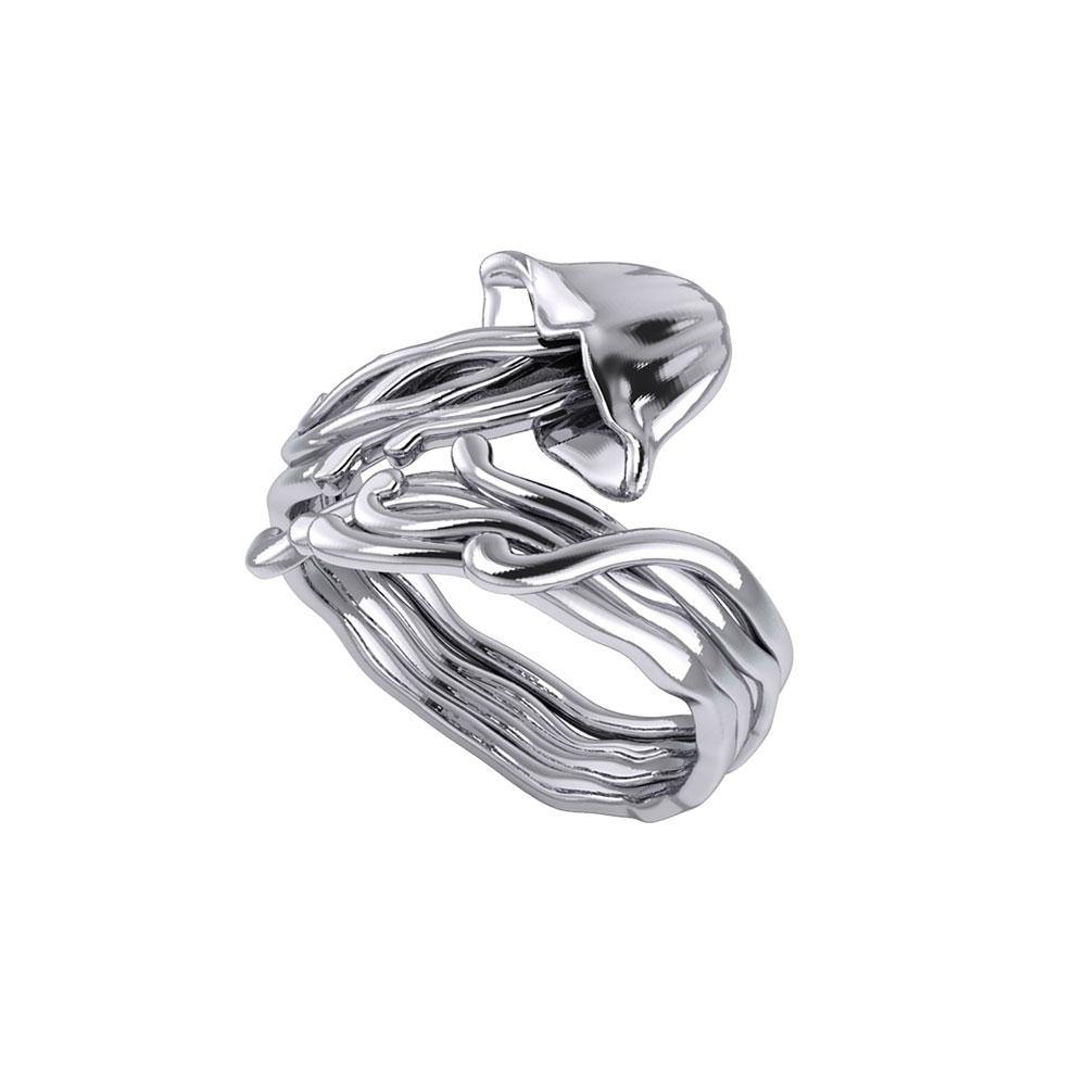 Jellyfish Silver Wrap Ring TRI1896 - Jewelry