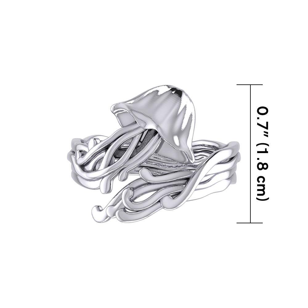 Jellyfish Silver Wrap Ring TRI1896 - Jewelry