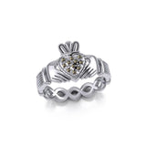 Infinity Claddagh Silver Ring with Marcasite TRI1903