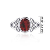 Silver Celtic Trinity Ring with Extra Large Oval Gemstone TRI1909 - Jewelry