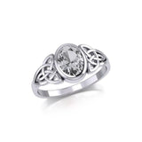 Silver Celtic Ring with Large Oval Gemstone TRI1910 - Jewelry