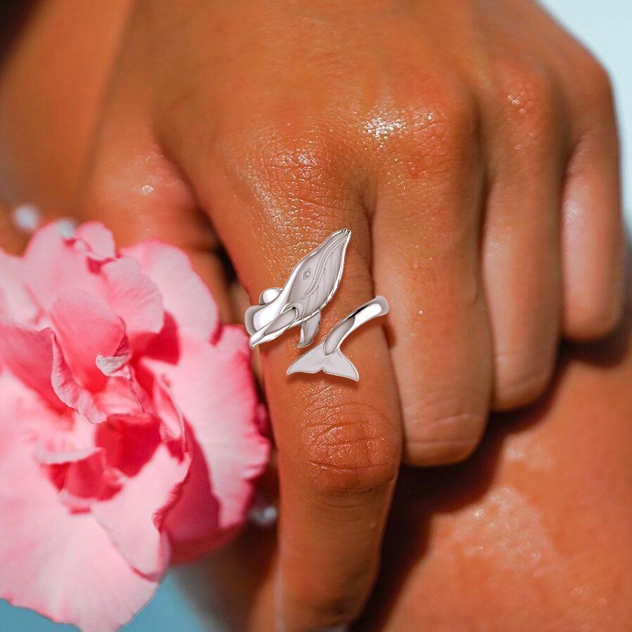Blue Whale Sterling Silver Ring TRI1927 - Jewelry