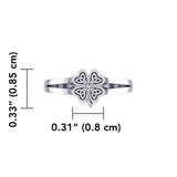 Lucky Celtic Four Leaf Clover Silver Ring TRI1936 - Jewelry