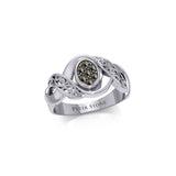 Silver Bold Filigree Ring with Gemstones TRI1945 - Jewelry