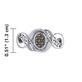 Silver Bold Filigree Ring with Gemstones TRI1945 - Jewelry