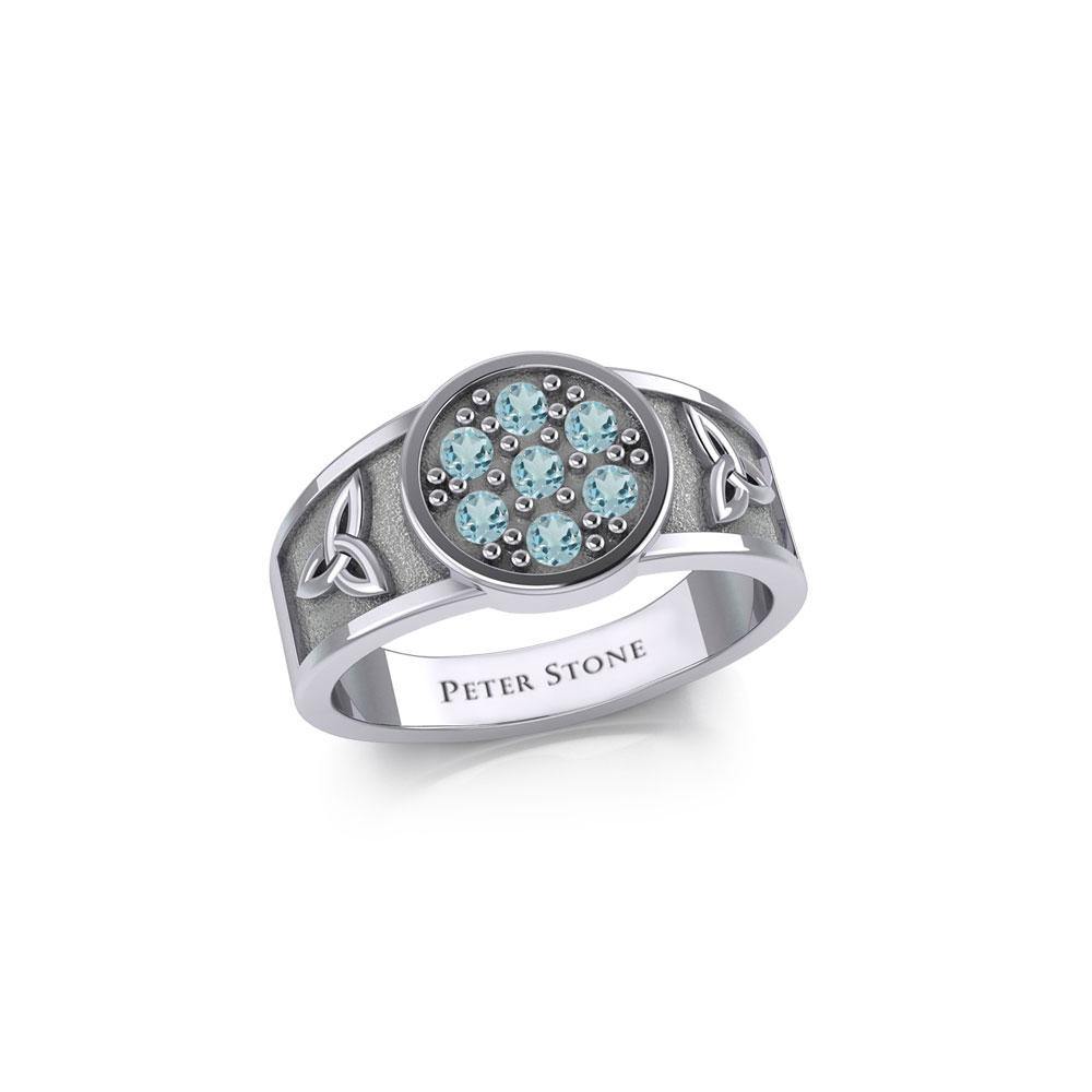 Celtic Trinity Knot Ring with Gemstones TRI1946 - Jewelry