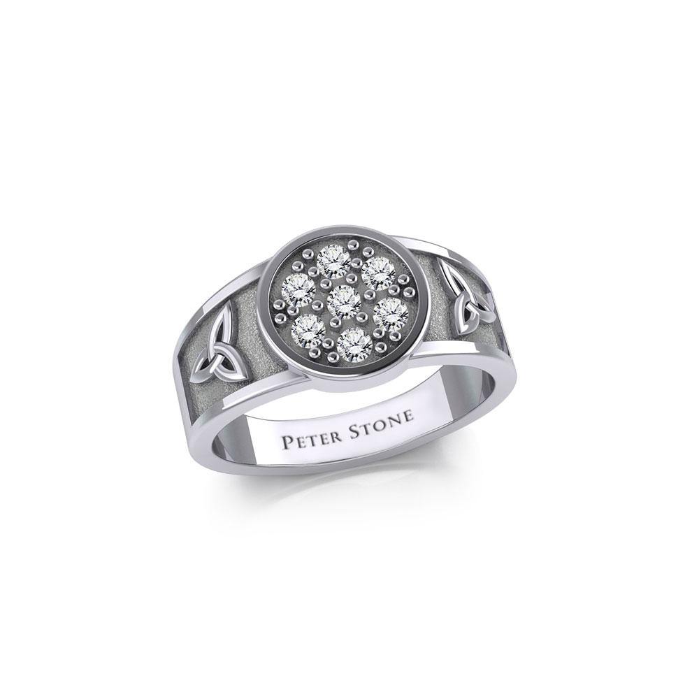 Celtic Trinity Knot Ring with Gemstones TRI1946 - Jewelry