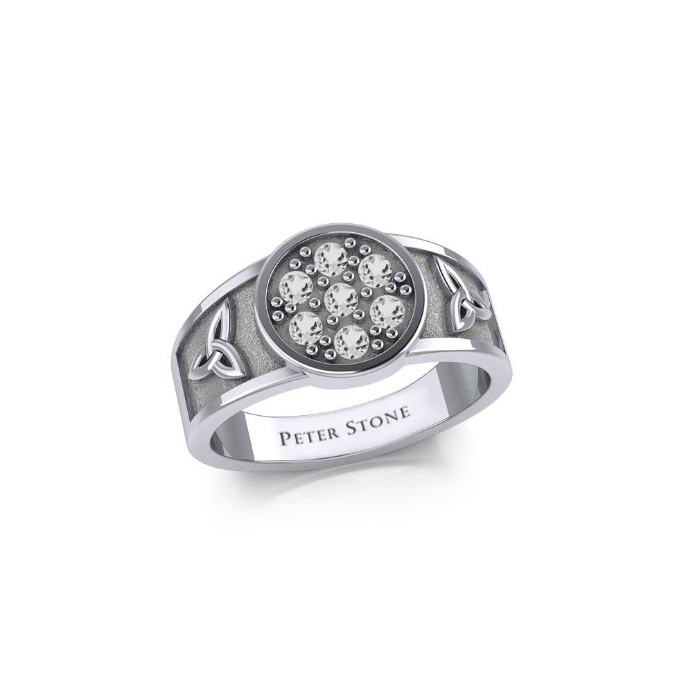 Celtic Trinity Knot Ring with Gemstones TRI1946 - Jewelry